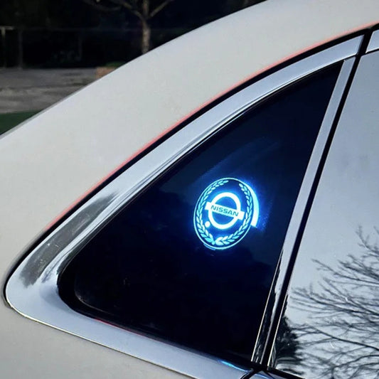 Oppladbar LED-logo for bil - neonlyseffekt